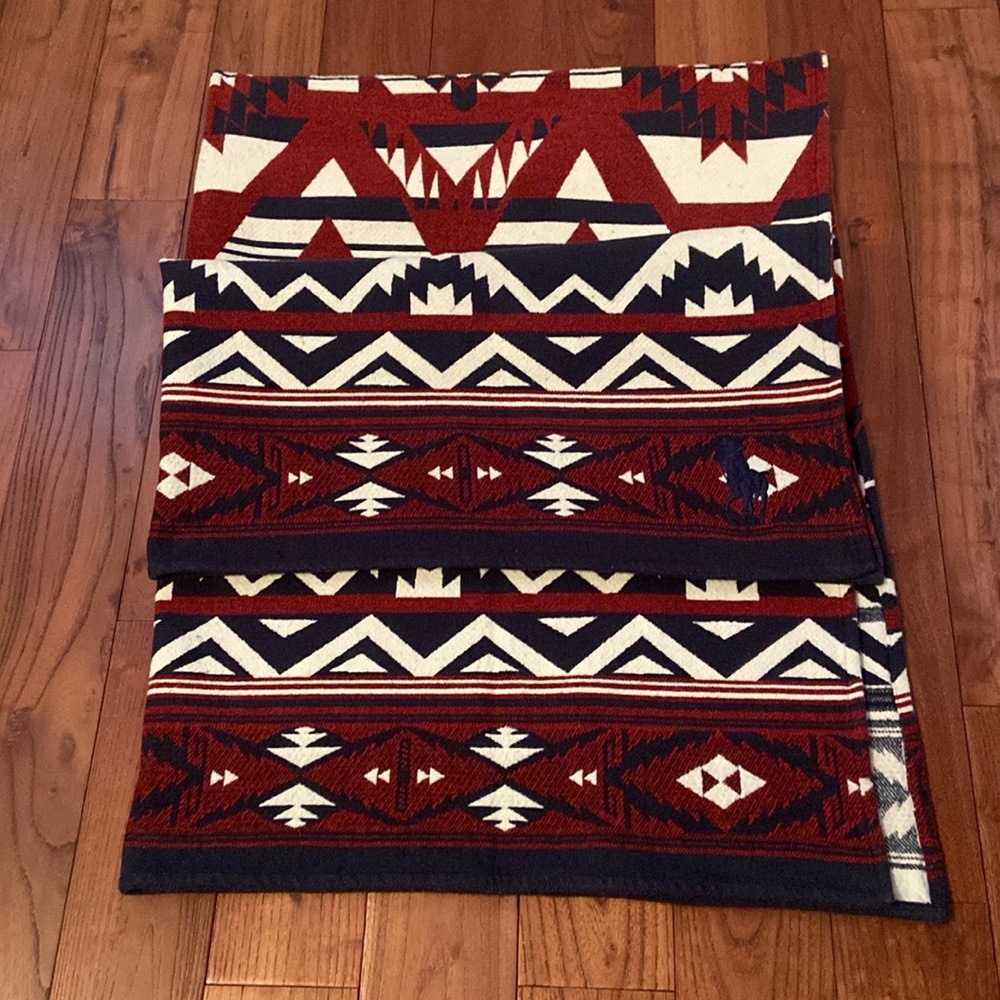 Polo by Ralph Lauren Red, Navy & White Southwestern Throw Blanket